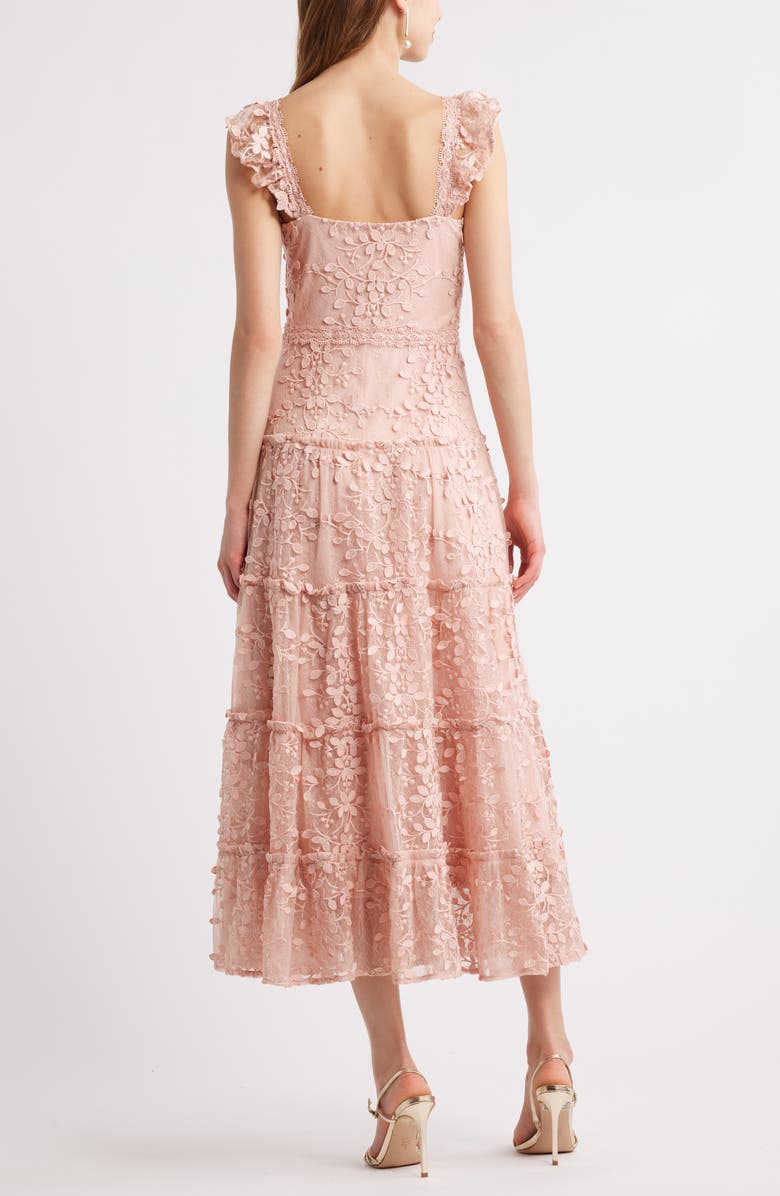 Chelsea28 3D Floral Lace Tiered Maxi Dress, Alternate, color, Pink Sepia