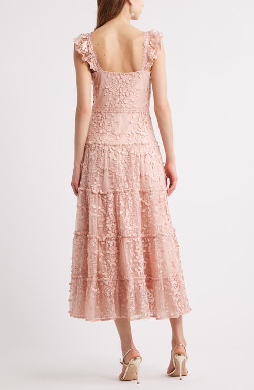 Chelsea28 3d Floral Lace Tiered Maxi Dress In Pink Sepia