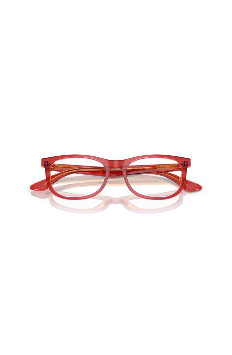 Ray-Ban 46mm Rectangle optical glasses, Alternate, color, Red