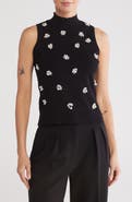 JASON WU Embellished Mock Neck Crop Tank