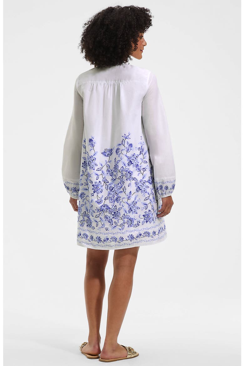 Voile Tie Neck Dress, Alternate, color, White/Blue Vintage Floral