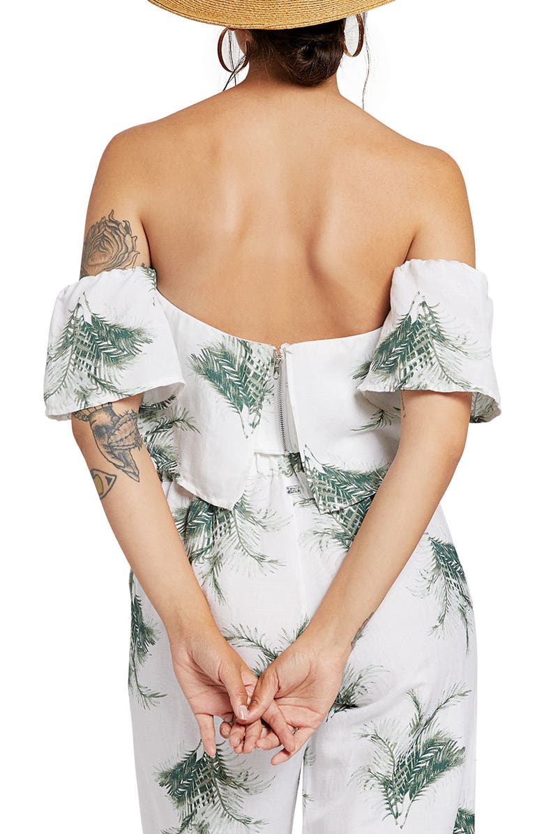 Stone Row Tropi Twist Off the Shoulder Crop Top, Alternate, color,