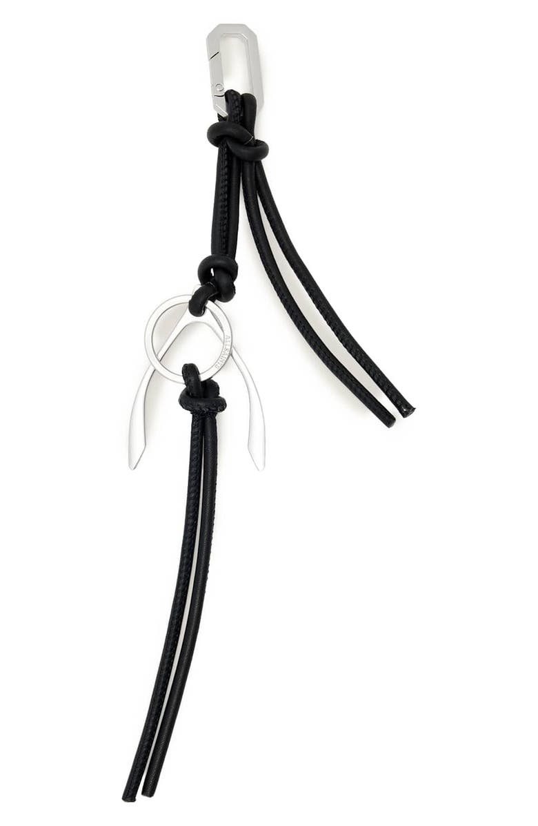 AllSaints Wishbone Bag Charm, Main, color, Black/ Silver