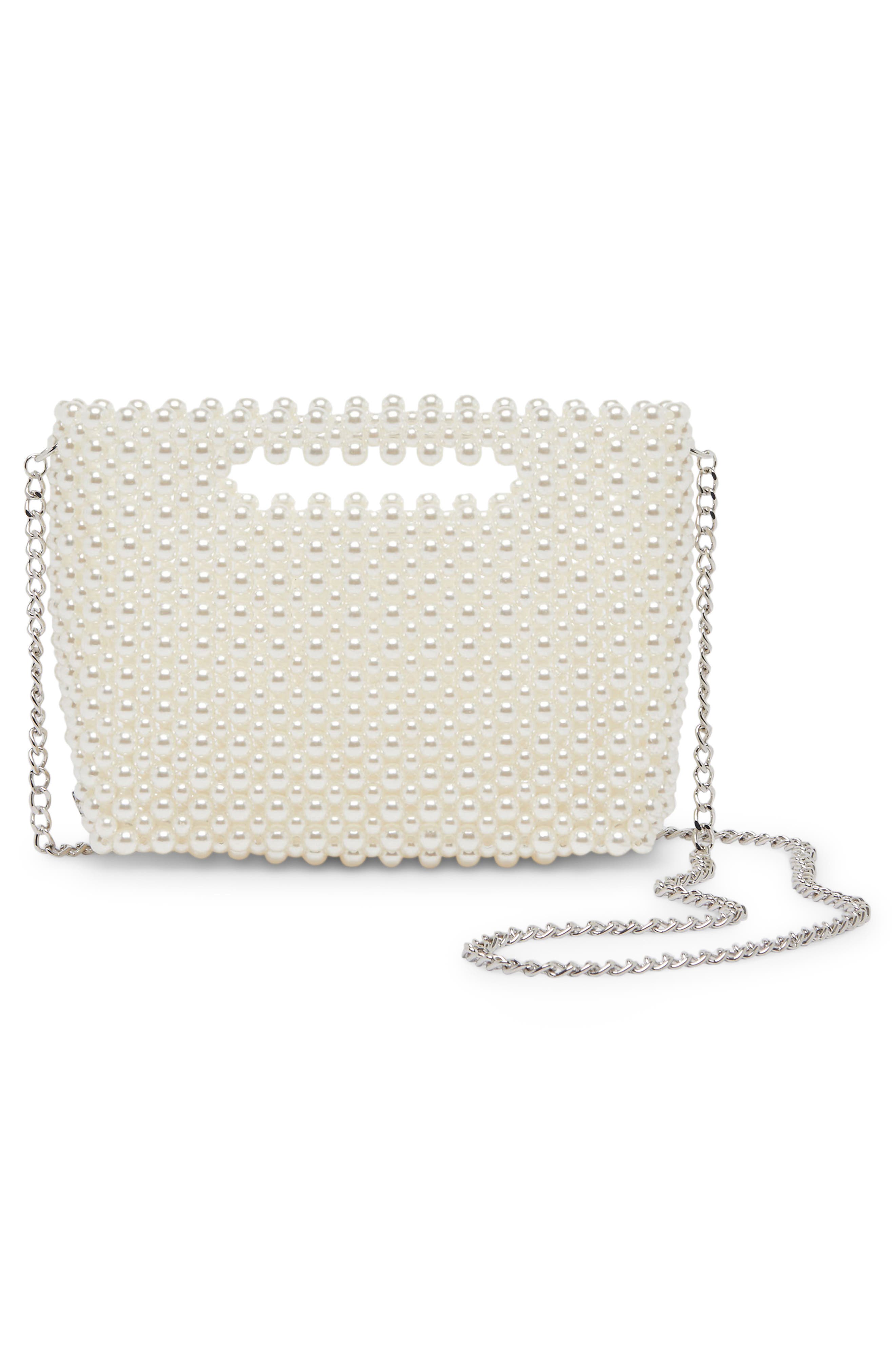 Linzy Faux Pearl Convertible Crossbody Bag, Alternate, color, PEARL