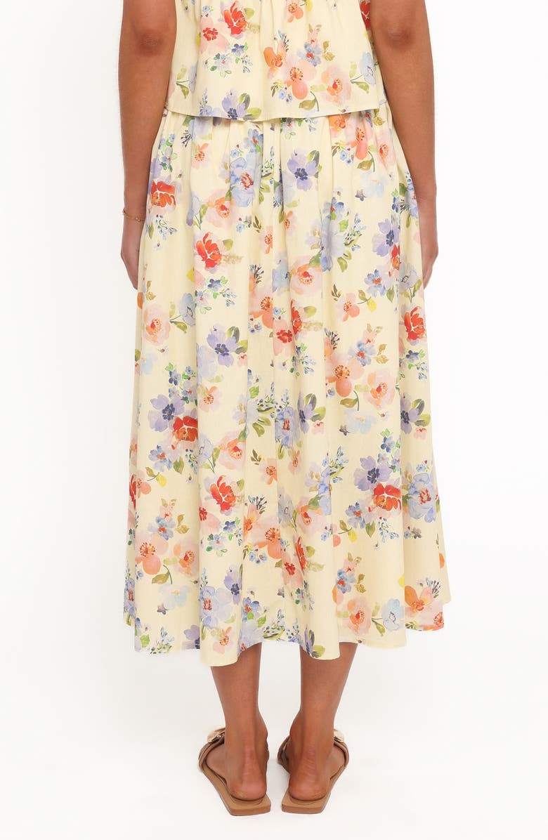 Petal & Pup Saskia Floral Print Maxi Skirt, Alternate, color, Lemon Floral