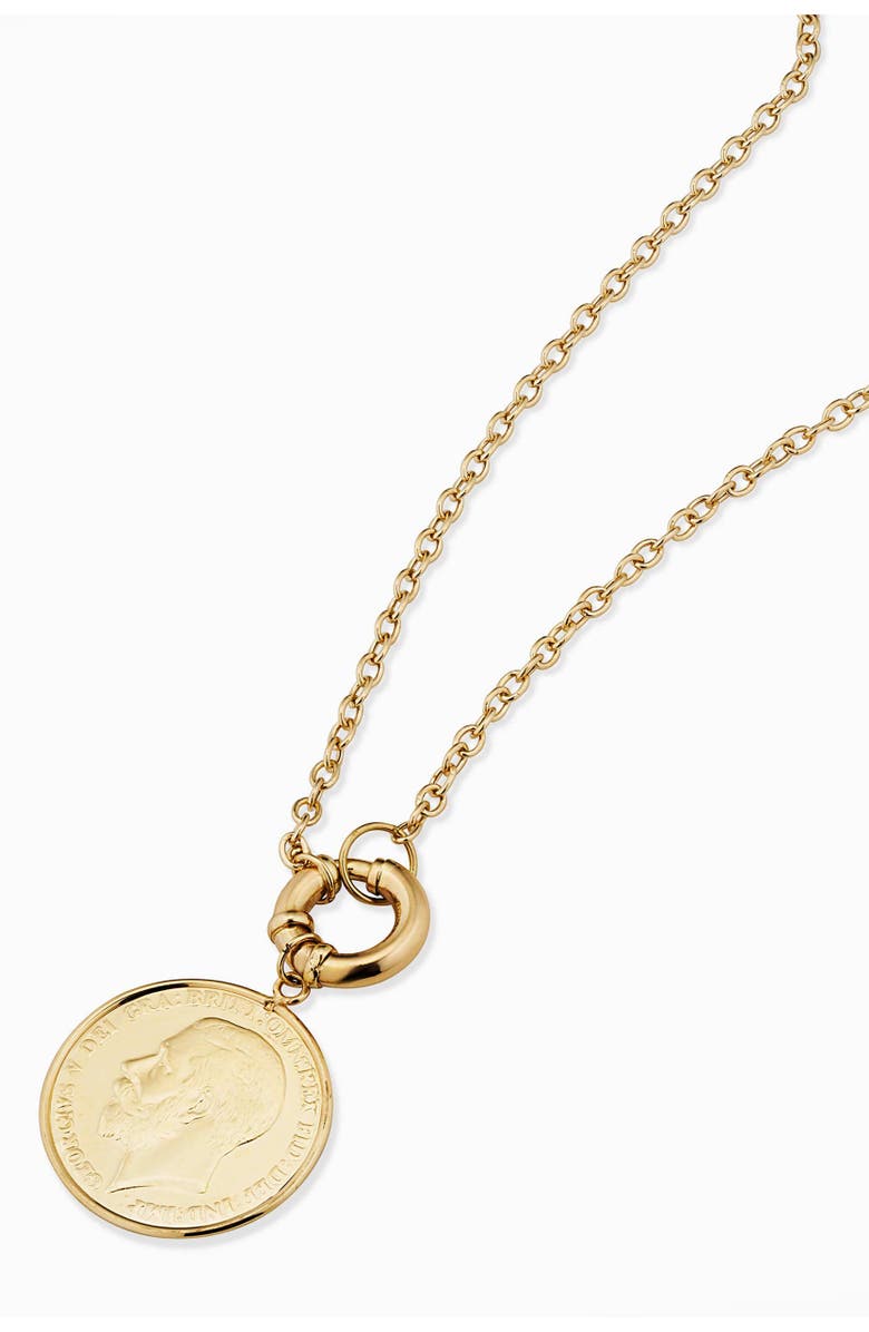 Oradina 14K Yellow Gold Majesty Coin Pendant Necklace, Alternate, color, 
