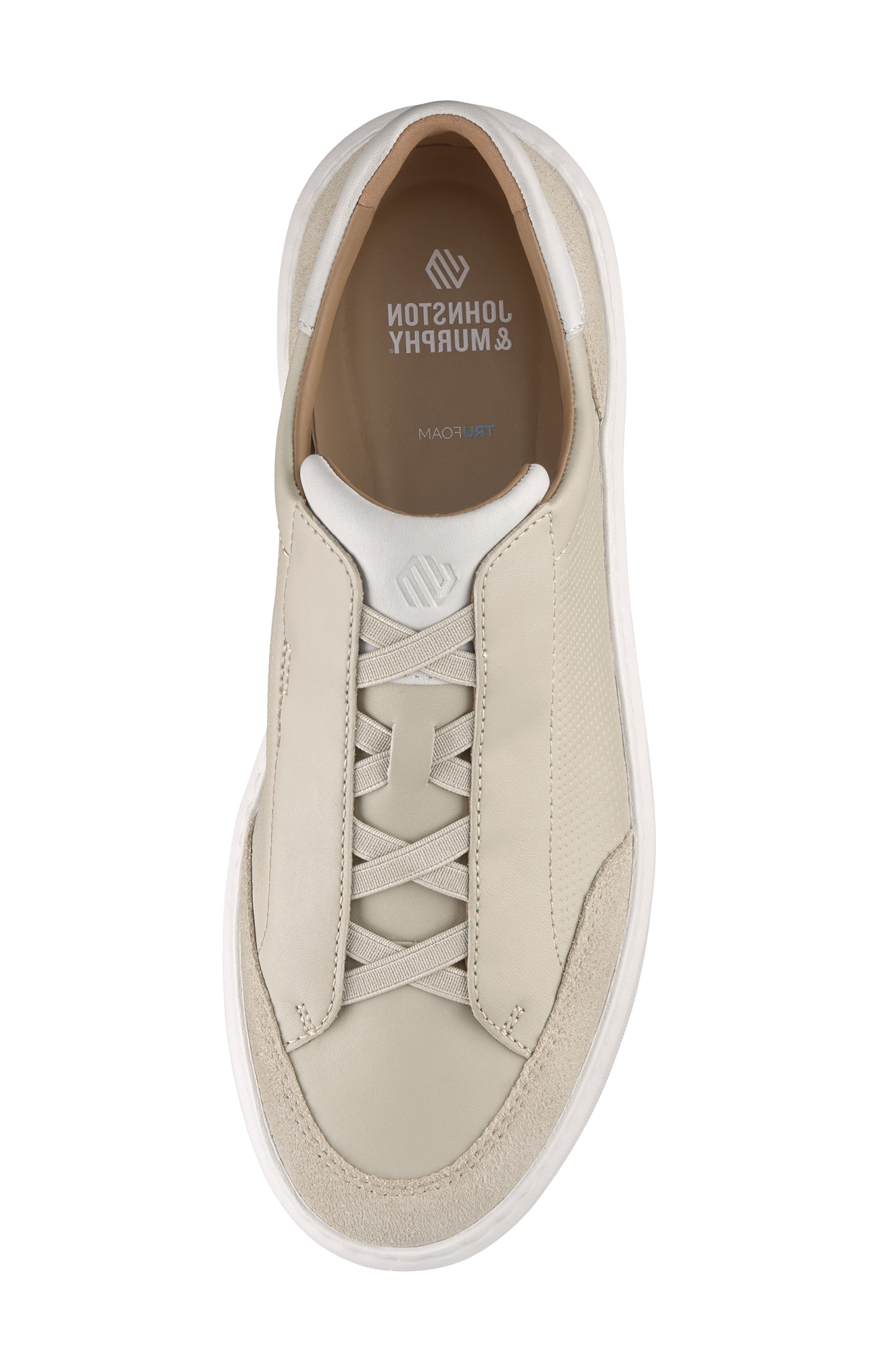 Anders Perforated Leather Sneaker, Alternate, color, BEIGE FULL GRAIN/ SUEDE
