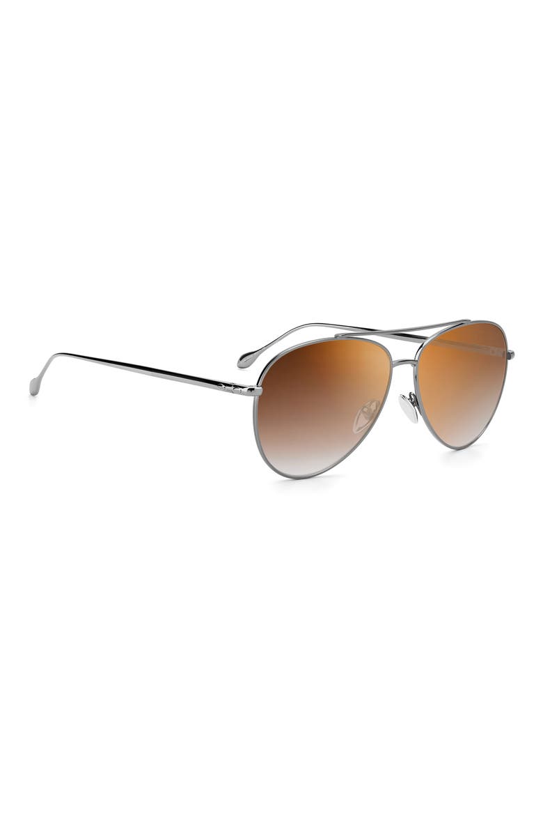 60mm Gradient Aviator Sunglasses, Alternate, color, DARK RUTHEN