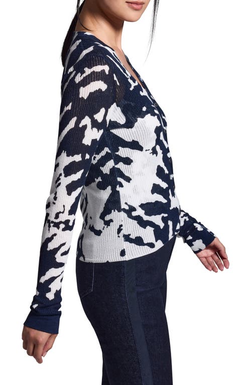 Nic + Zoe Nic+zoe Nightfall Rib Cardigan In Indigo Multi