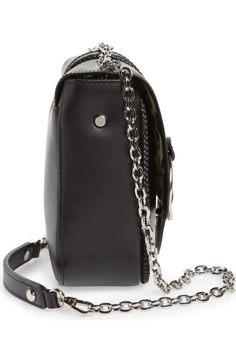 Longchamp Small Leather Crossbody Bag, Alternate, color, Black
