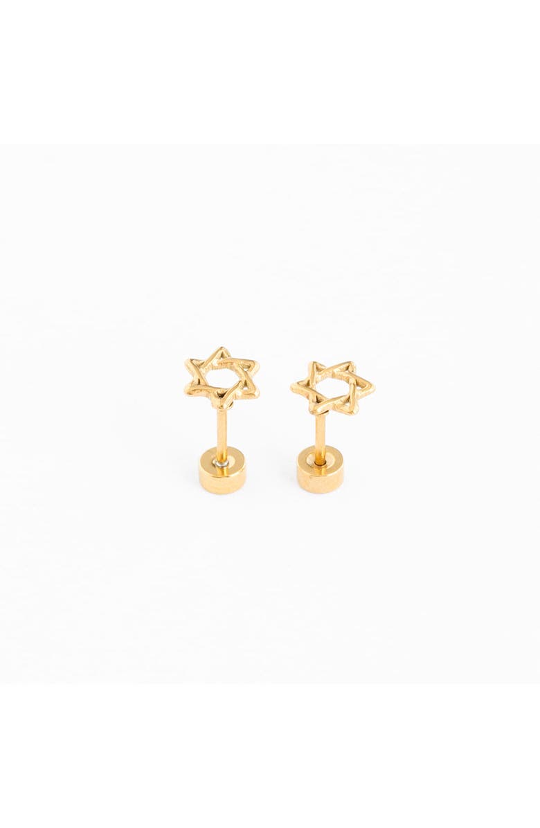 Pip Pop Star of David Stud Earrings, Main, color, Gold
