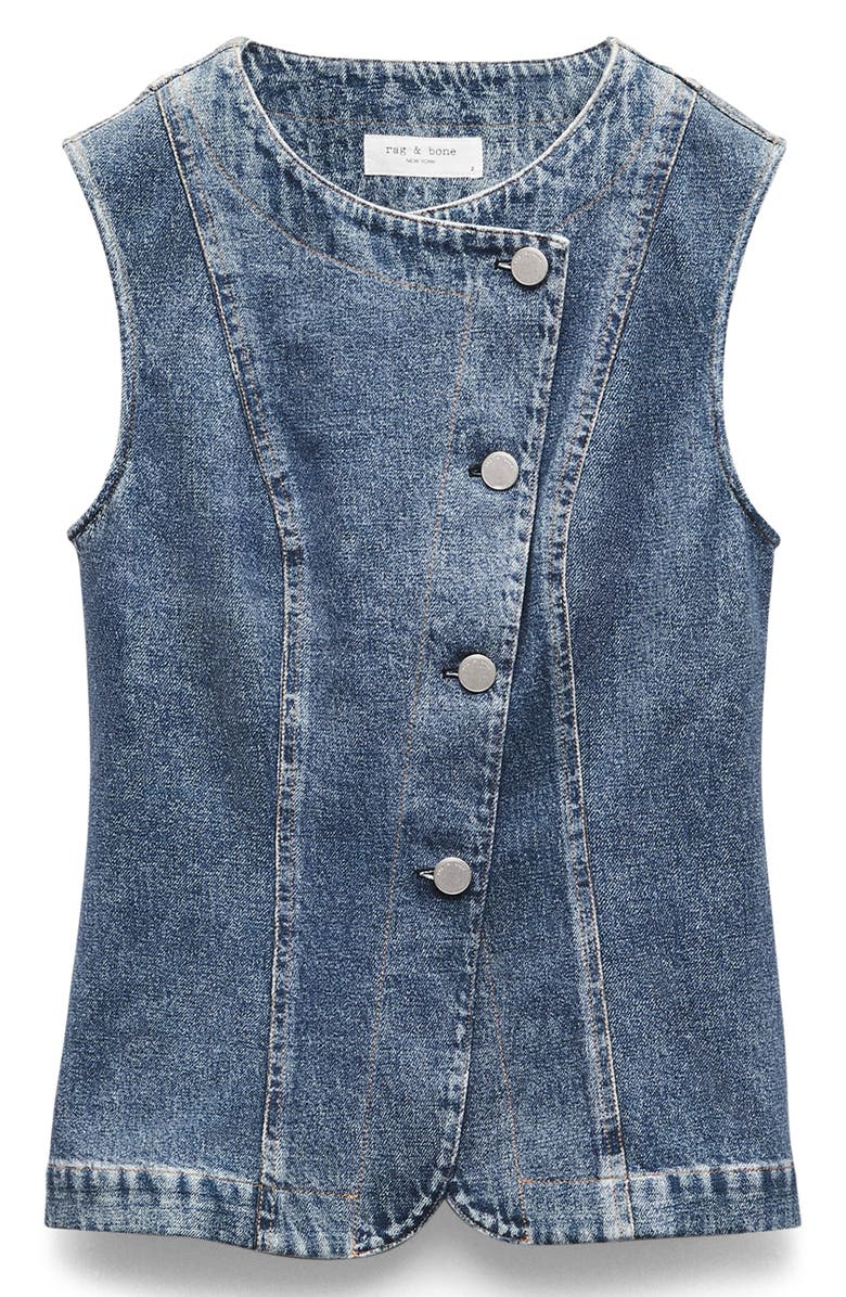 rag & bone Miramar Olivia Ponte Vest, Alternate, color, Washed Blue