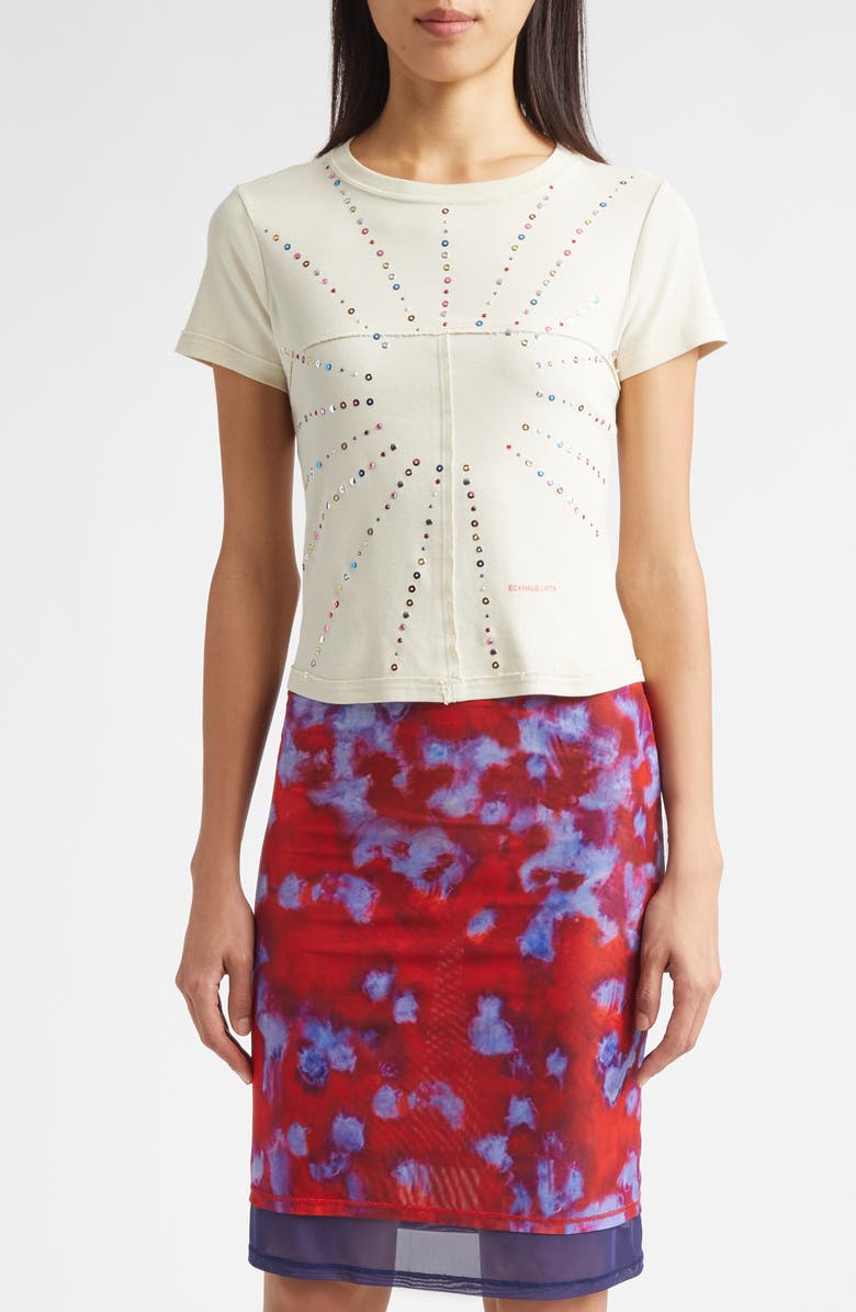 Eckhaus Latta Lapped Appliqué Cotton Baby Tee, Main, color, Sunburst