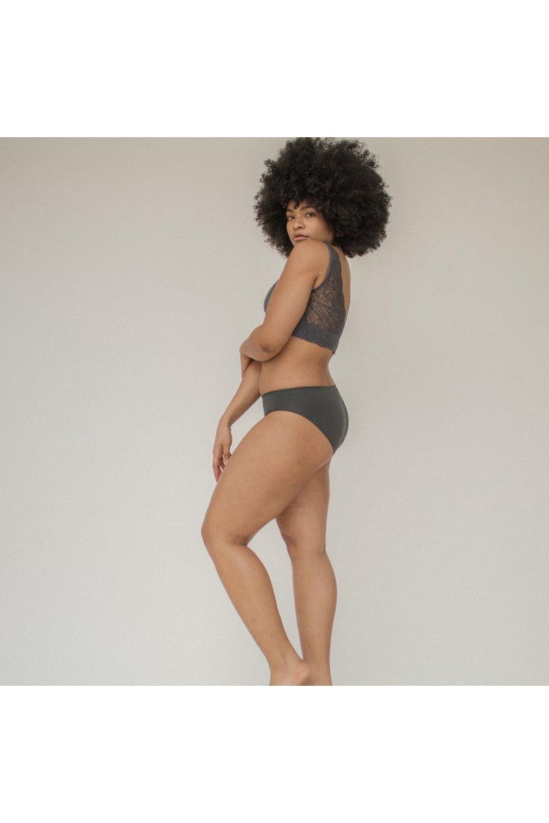 Comfy Undies  Midi Bikini, Alternate, color, Black, Asphalt, Mushroom