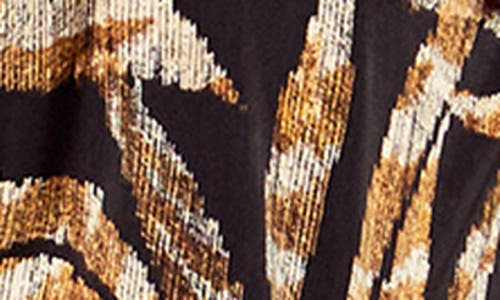 City Chic Elia Palm Print Shirt In Orange