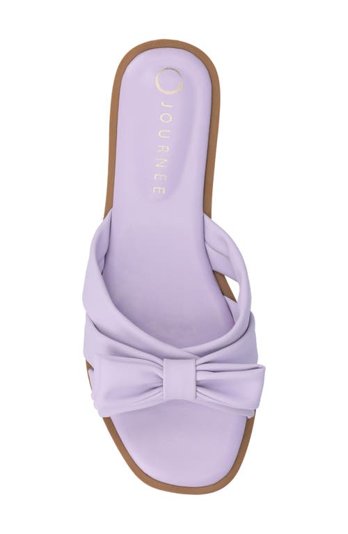 Journee Collection Prylin Bow Slide Sandal In Lilac