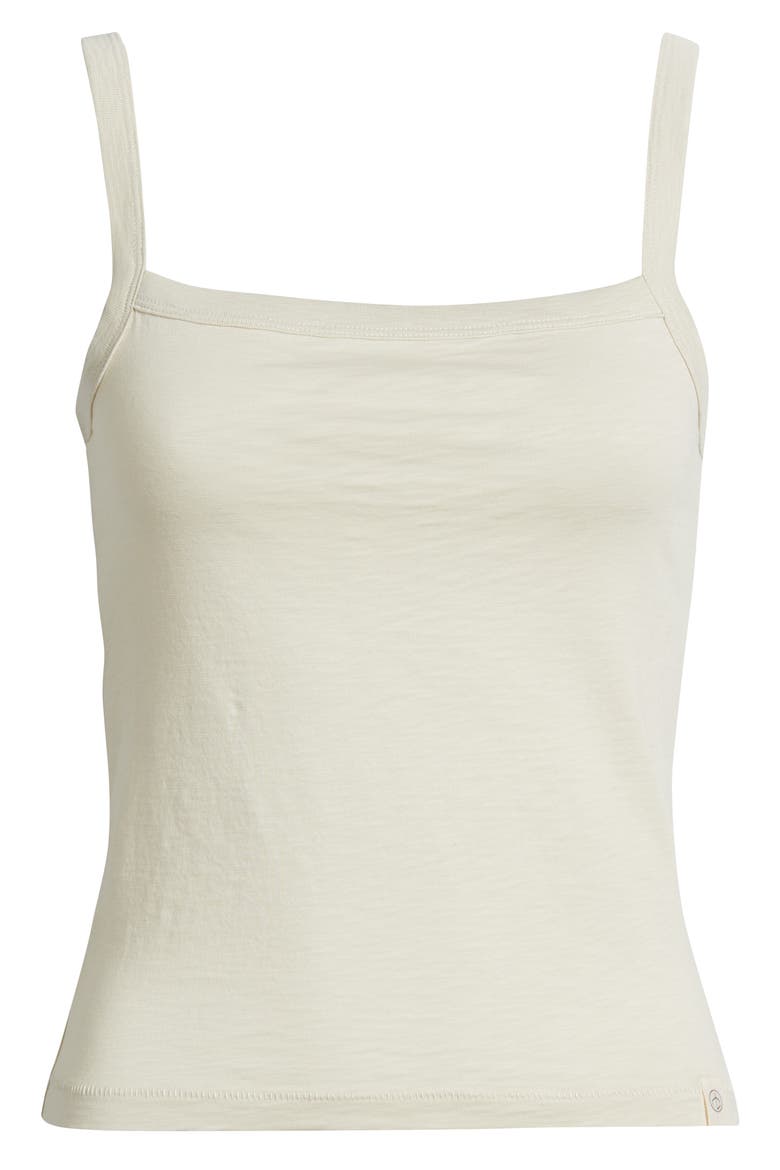 The Slub Cotton Square Neck Tank, Alternate, color, OATMEAL