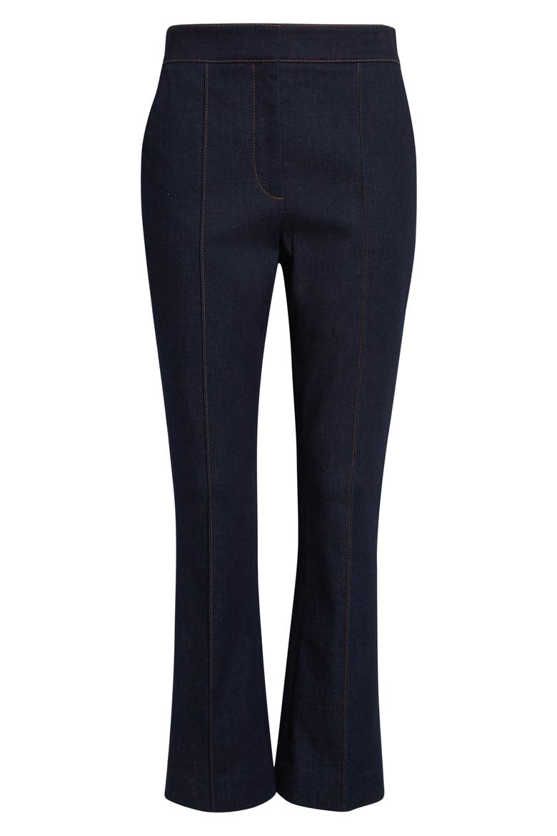 Tani Pintuck Pleat High Waist Ankle Flare Jeans, Alternate, color, DARK OXFORD