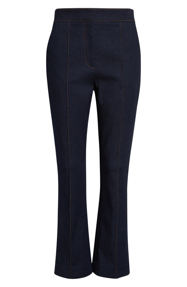 Veronica Beard Tani Pintuck Pleat High Waist Ankle Flare Jeans, Alternate, color, Dark Oxford