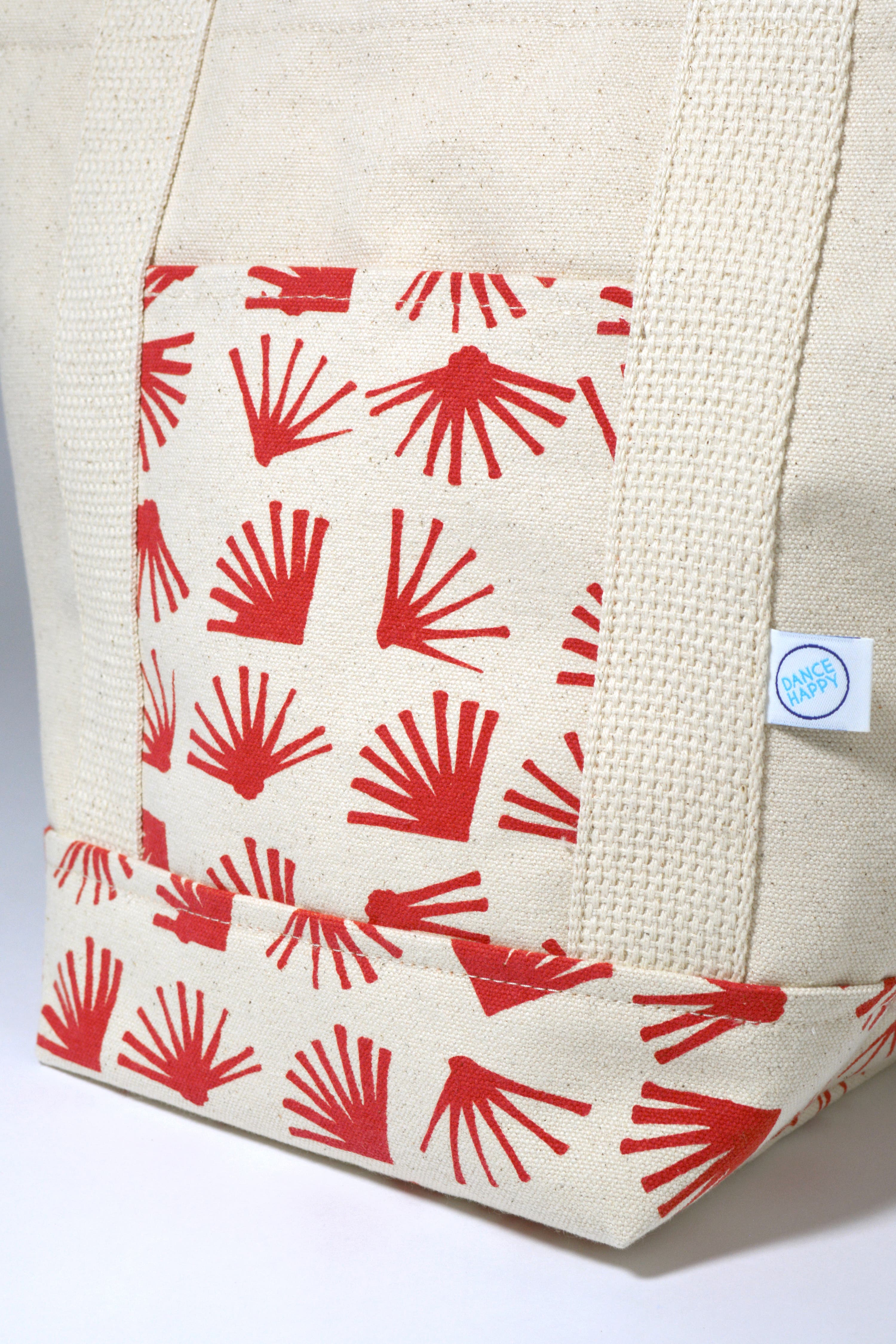 Dance Happy Ginkgo Mini Tote Bag, Alternate, color, Nantucket Red