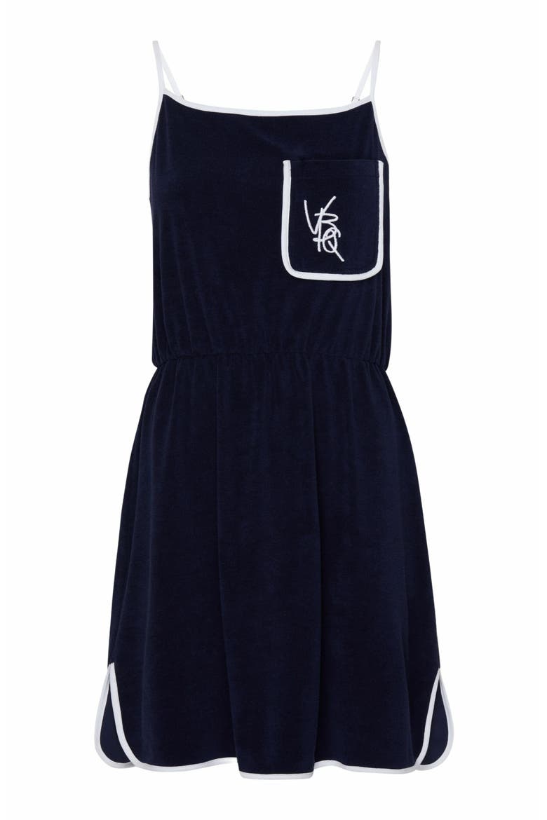 Women's VBQ Line Terry Tank Dress, Alternate, color, BLEU MARINE