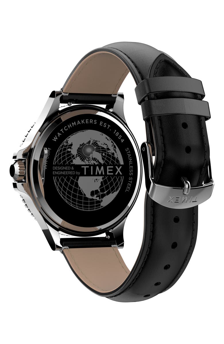 Timex<sup>®</sup> Harborside Leather Strap Watch, 42mm, Alternate, color,