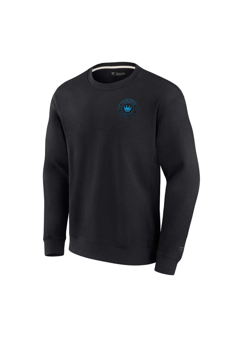 Unisex Fanatics Signature Black Charlotte FC Super Soft Pullover Crew Sweatshirt, Alternate, color, Black