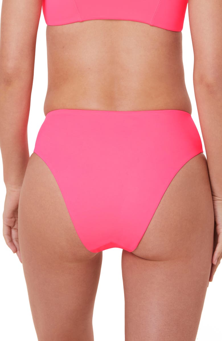Andie The '90s High Waist Bikini Bottoms, Alternate, color, Neon Grapefruit