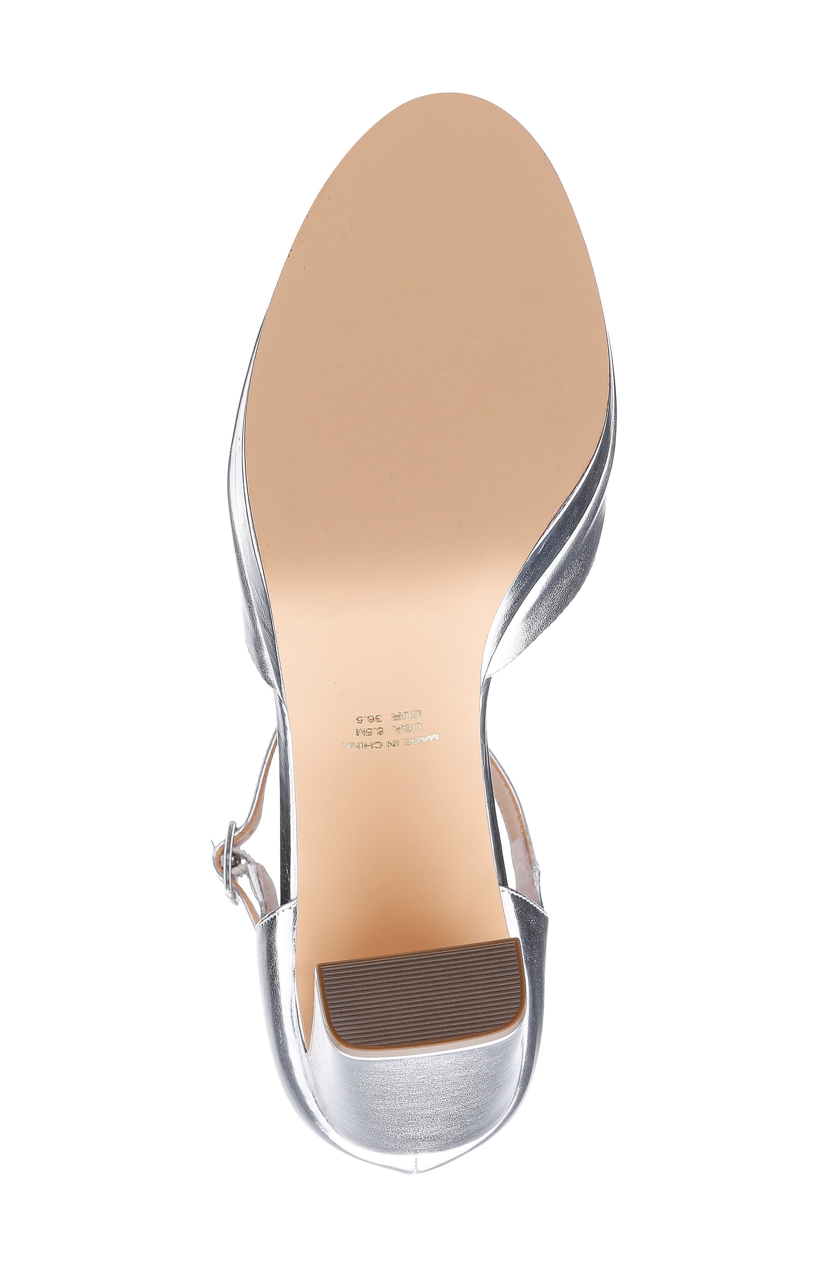 Marcie Ankle Strap Pump, Alternate, color, SILVER