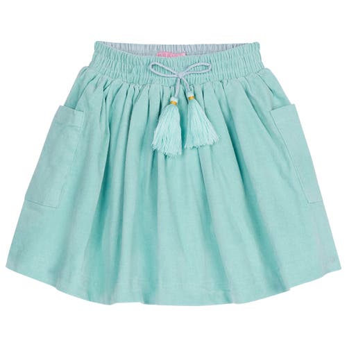 Bisby Kids' Velvet Circle Skirt In Aqua Velvet