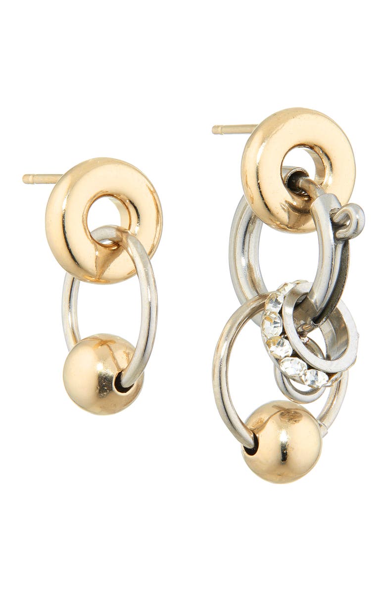Justine Clenquet Kris Mismatched Hoop Earrings, Alternate, color, Gold N Palladium