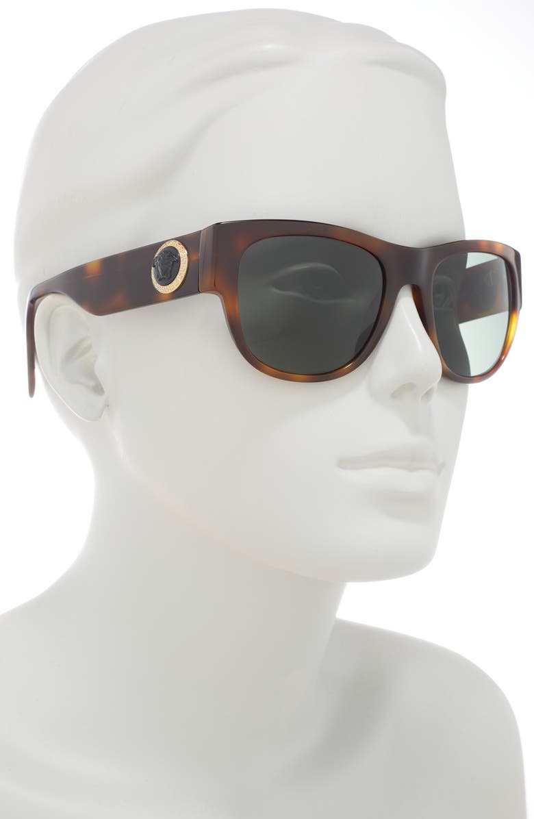 Versace 55mm Square Sunglasses, Alternate, color, Havana