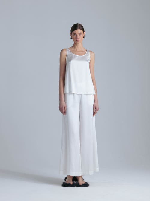 Alas Silk Tank Top In White