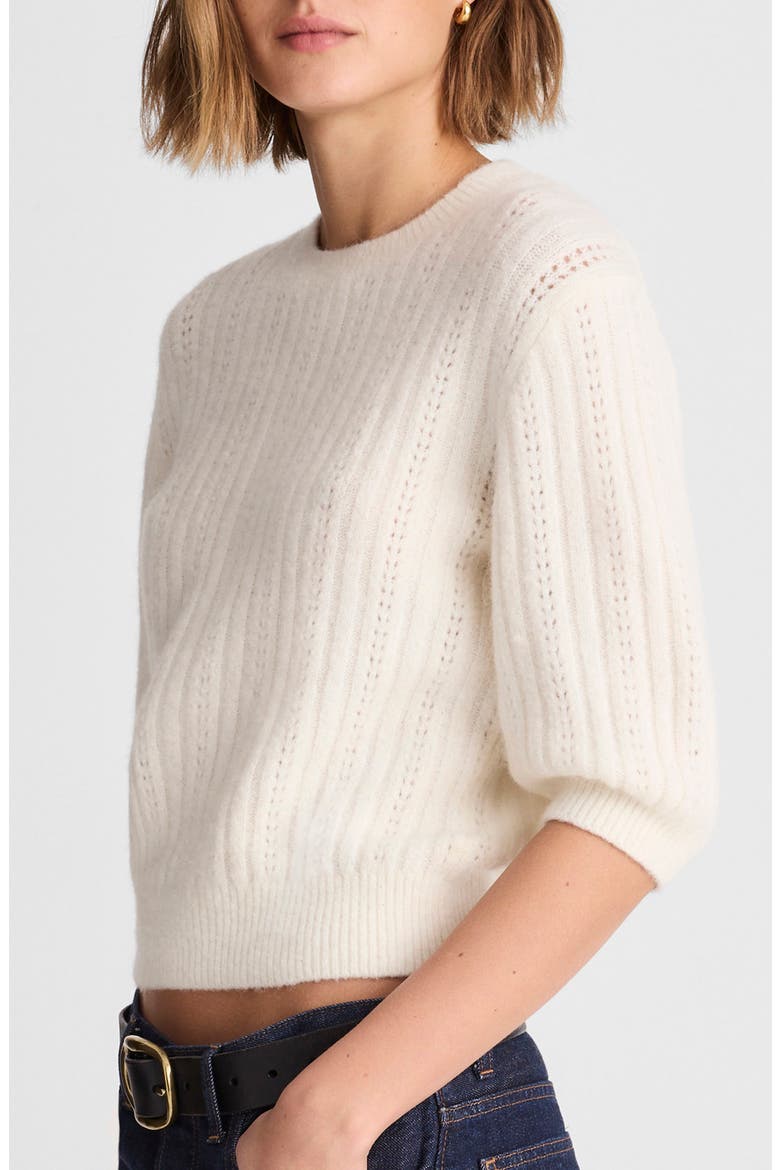 CloudSoft Short Sleeve Sweater, Alternate, color, ANTIQUE CREAM