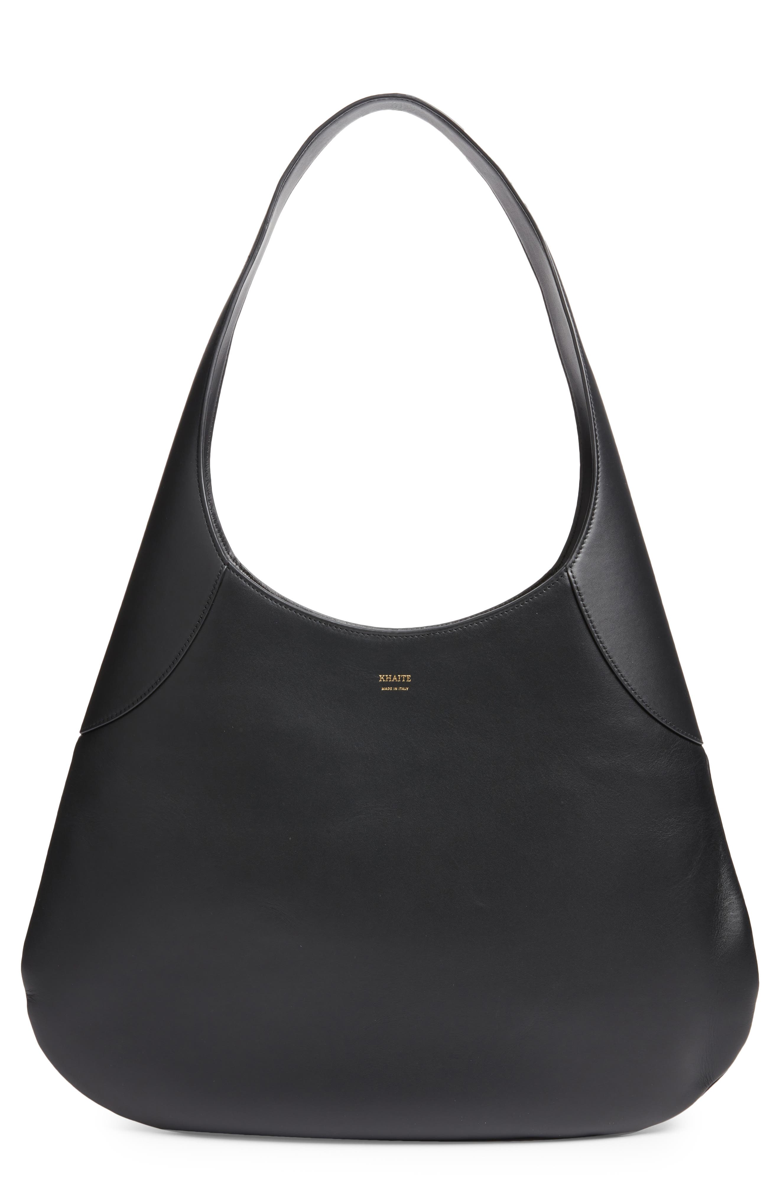 Khaite Large Joan Leather Hobo Bag, Main, color, 200 Black