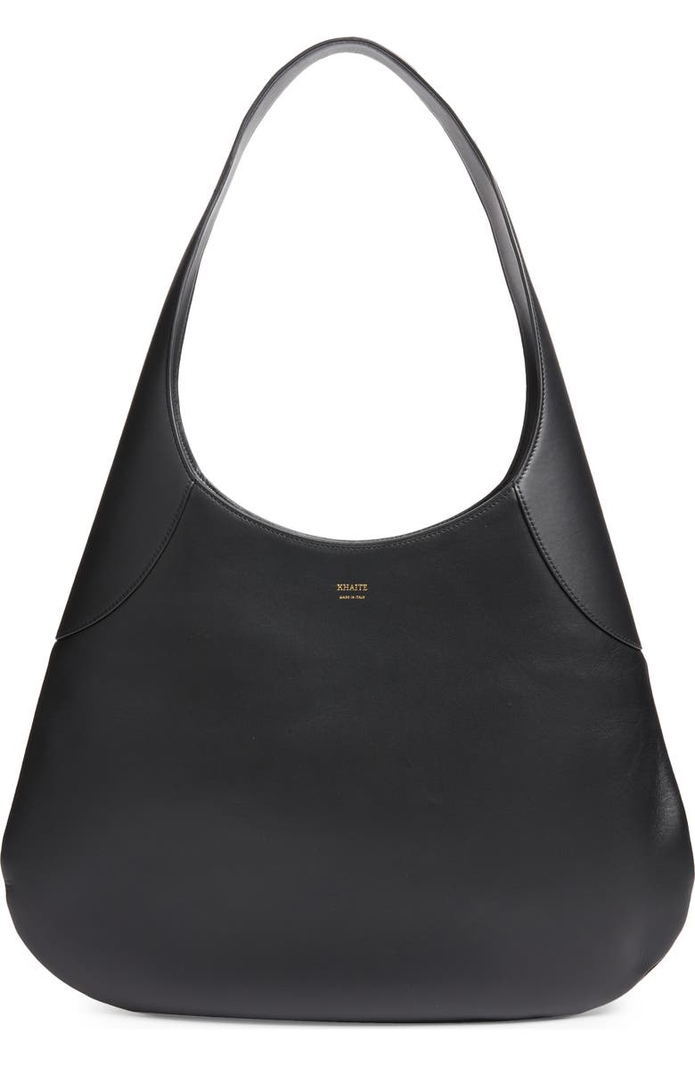 Khaite Large Joan Leather Hobo Bag, Main, color, 200 Black