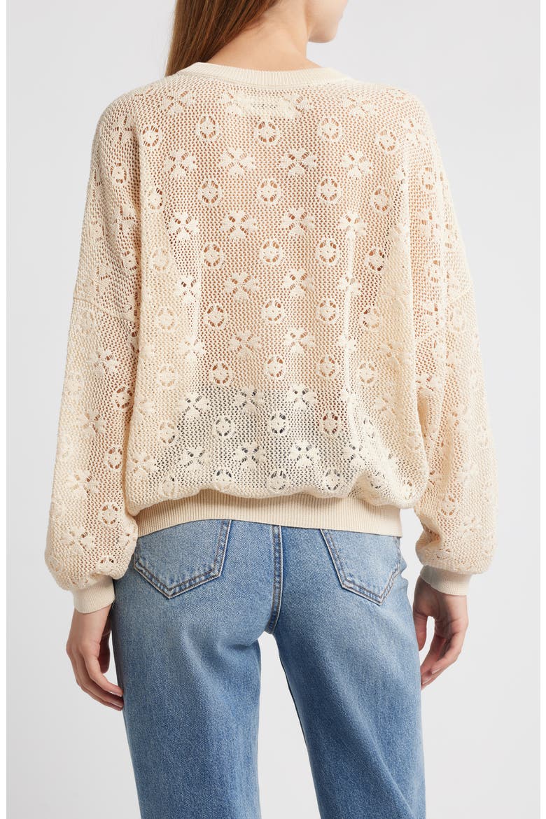 The Open Stitch Cotton Pullover, Alternate, color, NATURAL