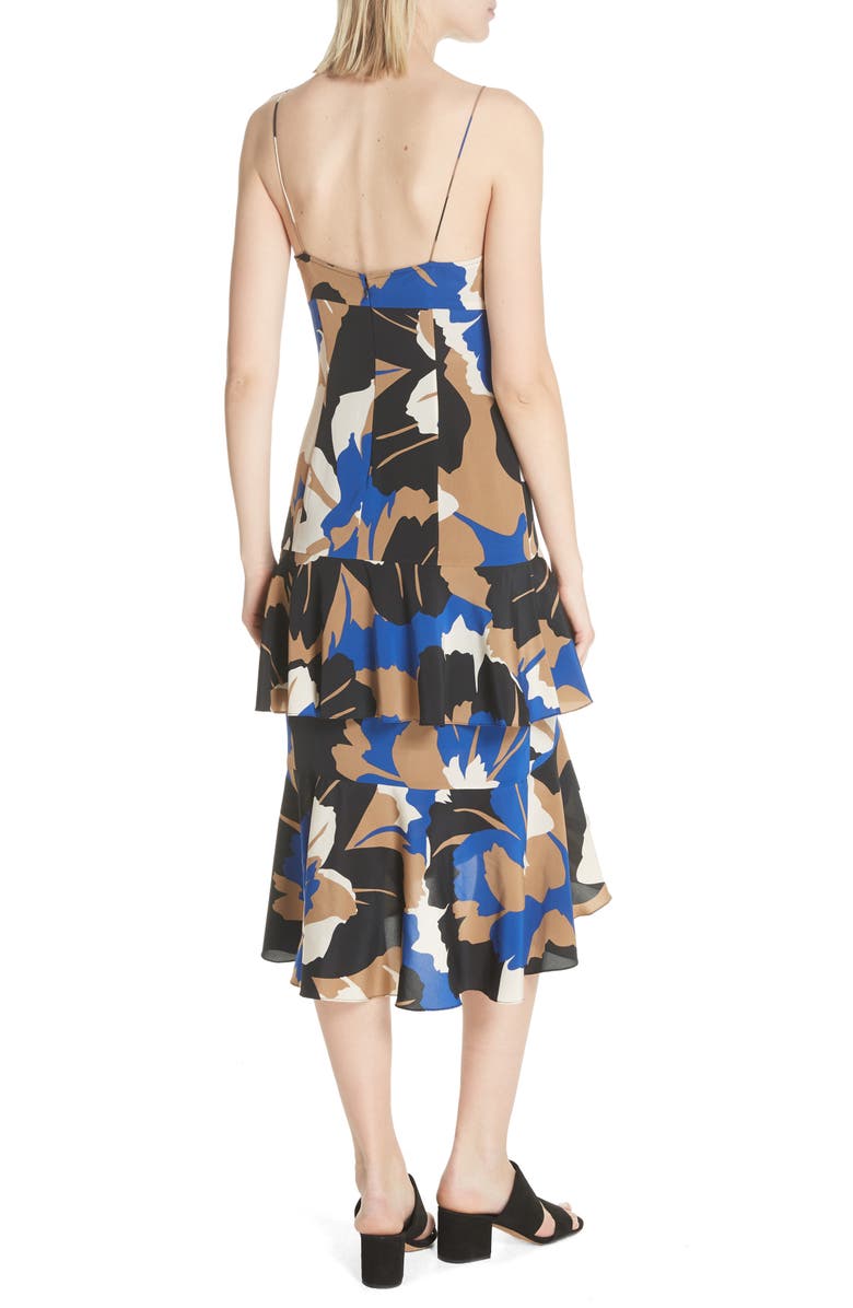 Tracy Reese Flounced Print Slipdress, Alternate, color,