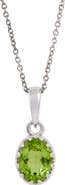 SAVVY CIE JEWELS Rhodium Plated Sterling Silver Semiprecious Stone Pendant Necklace