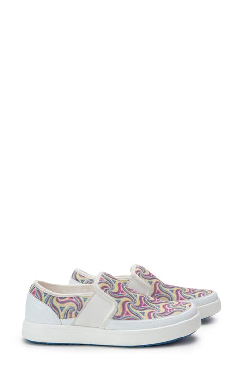 TRAQ by Alegria Sleeq Slip-On Sneaker in Psysch White Fabric