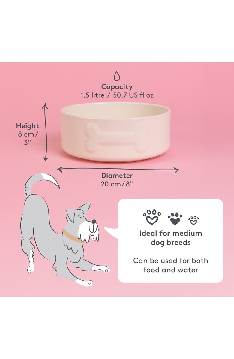MASON CASH Embossed 8 Inch Bone Dog Food and Water Bowl, Alternate, color,