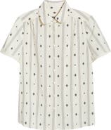 Anne Klein Diamond Pattern Short Sleeve Button-Up Shirt
