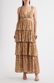 Mila Mae Tiered Open Back Maxi Dress