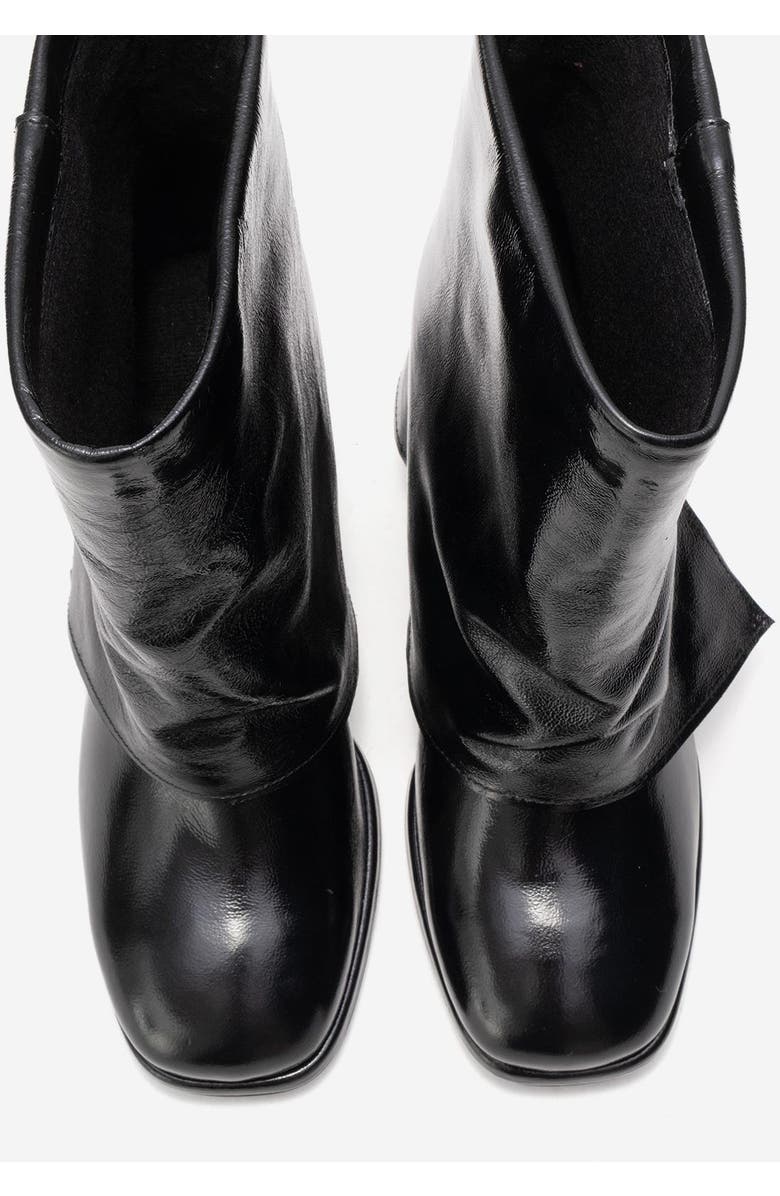 Forever & Always Shoes Lore Leather Block Heel Boot, Alternate, color, Black Patent