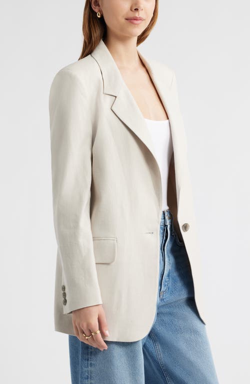 OPEN EDIT OPEN EDIT EVERYDAY ONE-BUTTON LINEN BLEND BLAZER