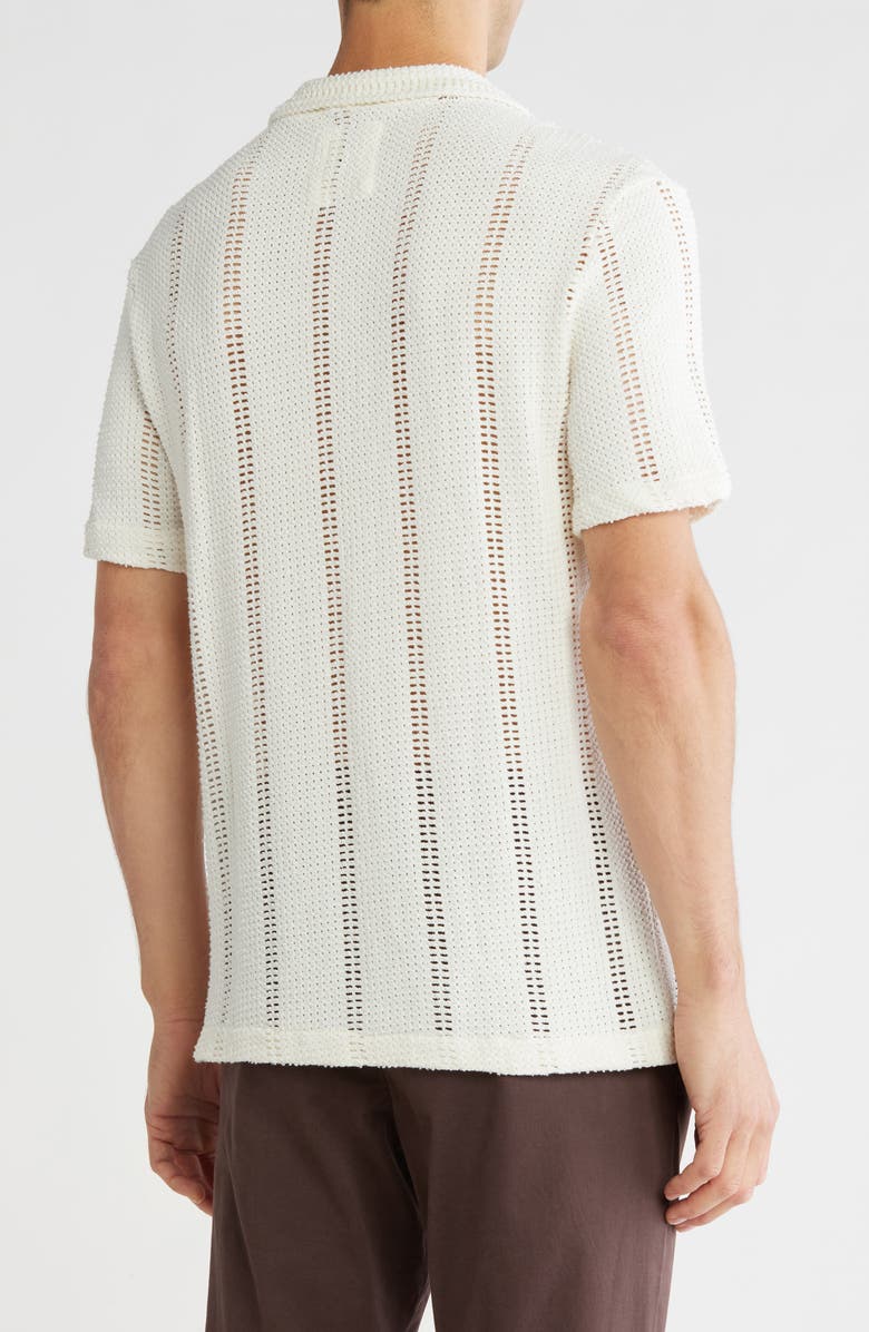 DENIM AND FLOWER Textured Crochet Relaxed Fit Shirt, Alternate, color, Cream