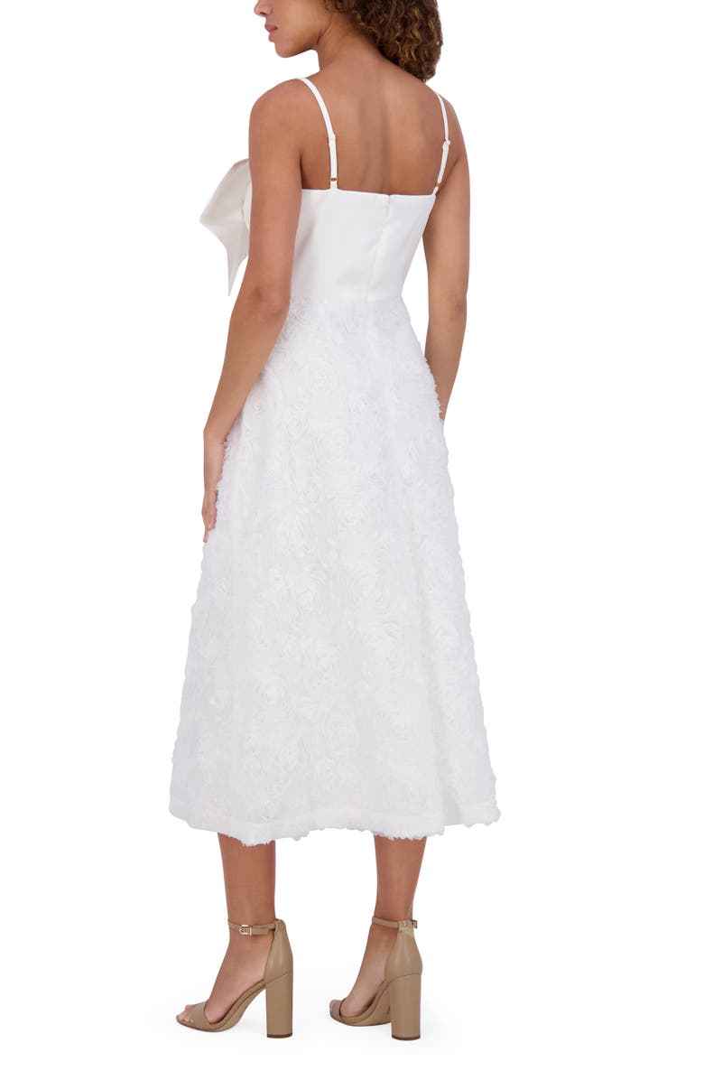 Kensie Soutache Bow Midi Dress, Alternate, color, White