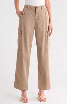 Mixed Media Wide Leg Cargo Pants