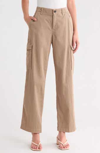 Mixed Media Wide Leg Cargo Pants