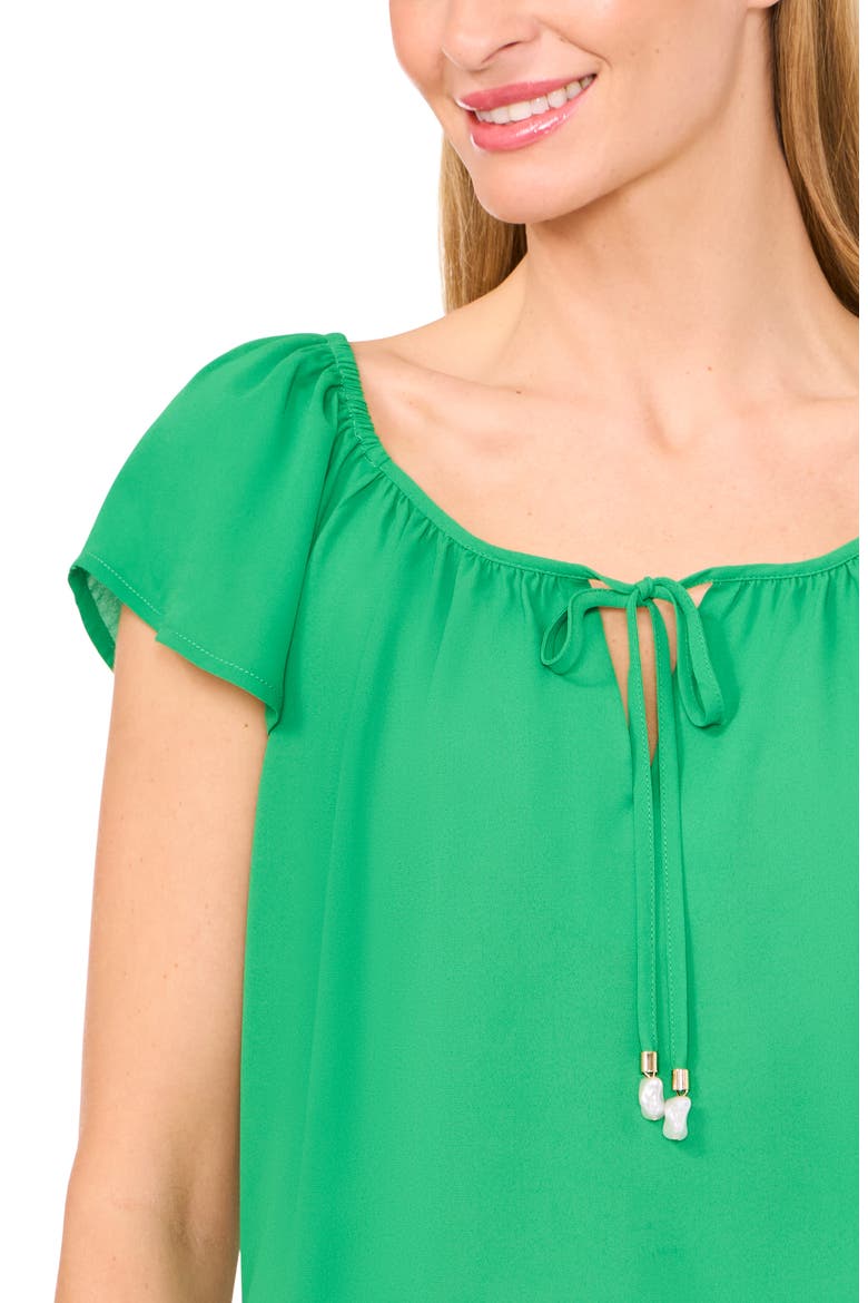 Scoop Neck Flutter Sleeve Top, Alternate, color, MEDIUM GREEN